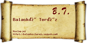 Balaskó Teréz névjegykártya